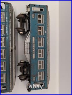 Lionel prewar Blue Comet 600 601 602 passenger cars in two tone blue Original