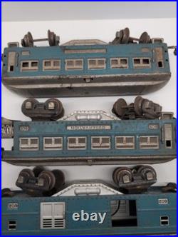 Lionel prewar Blue Comet 600 601 602 passenger cars in two tone blue Original