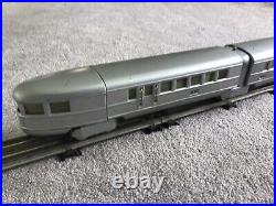Lionel prewar RED ROOF Flying Yankee with 4-DOOR Coach + Observation SMOOTH BODY