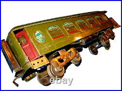 Lionel prewar passenger car #190 observation end car dk green ex. Orig