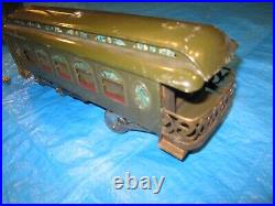 Lionel prewar passenger car #190 observation end car dk green ex. Orig