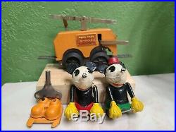 Lionel prewar windup #1100 toy train mickey mouse handcar old look rare color