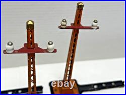 Lot Of 4 Lionel Prewar O-gauge 060 Orange Telegraph Poles With Arms Lot Of 4 Lionel Prewar O-gauge 060 Orange Telegraph Poles With Arms