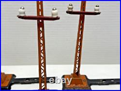 Lot Of 4 Lionel Prewar O-gauge 060 Orange Telegraph Poles With Arms Lot Of 4 Lionel Prewar O-gauge 060 Orange Telegraph Poles With Arms