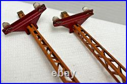 Lot Of 4 Lionel Prewar O-gauge 060 Orange Telegraph Poles With Arms Lot Of 4 Lionel Prewar O-gauge 060 Orange Telegraph Poles With Arms