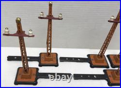 Lot Of 6 Lionel O-gauge Prewar #060 Orange Telegraph Poles With Extension Arms