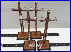 Lot Of 6 Lionel O-gauge Prewar #060 Orange Telegraph Poles With Extension Arms