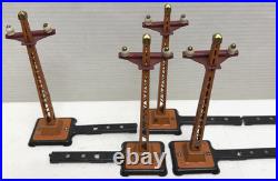 Lot Of 6 Lionel O-gauge Prewar #060 Orange Telegraph Poles With Extension Arms