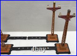 Lot Of 6 Lionel O-gauge Prewar #060 Orange Telegraph Poles With Extension Arms