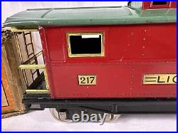 Nice Lionel Original Prewar BOXED #217 Caboose in Red/Peacock