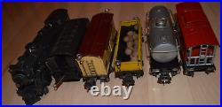 O Gauge Lionel Prewar Locomotive 225E, Tender & Cars