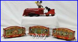 Original 1935 Lionel Mickey Mouse Disney Circus Train with Barker Mickey + Stoker