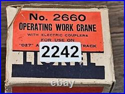 Original Lionel 2660 Operating Work Crane In Ob Prewar