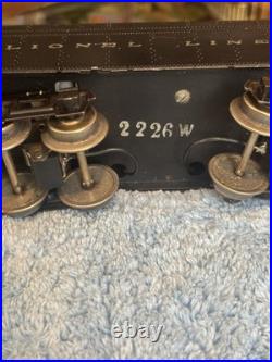 Original Lionel Prewar 226e Steam Locomotive & 2226w Whistling Tender