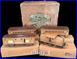 Original Prewar LIONEL 342E Boxed Set Standard Gauge Engine & Cars Brown