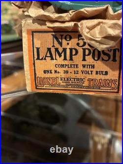 Outstanding NOSLionel Prewar 58 Lamp Post WithBrick Box & Paper! WOW