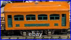 Pre -War Lionel 248 Orange Engine & 629 630 Passenger Cars