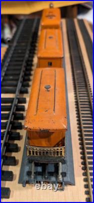 Pre -War Lionel 248 Orange Engine & 629 630 Passenger Cars