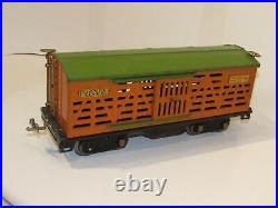 Pre-War Lionel, Standard, 513, Lionel Lines, Green/Orange Cattle Car, C-7, Exc