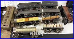 Pre-war Lionel O-27 gauge 1668E 2-6-2 locomotive + 1688 + 6 cars parts/repair