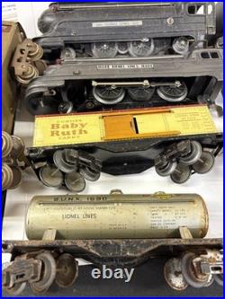 Pre-war Lionel O-27 gauge 1668E 2-6-2 locomotive + 1688 + 6 cars parts/repair