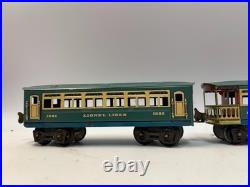 Prewar Lionel 1689E Steam Passenger Train Set with Sound Tender & Passenger Cars