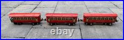 Prewar Lionel 1690 1691 O Gauge Passenger Cars Red Set of 3 Vintage Tin