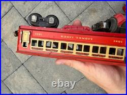 Prewar Lionel 1690 1691 O Gauge Passenger Cars Red Set of 3 Vintage Tin