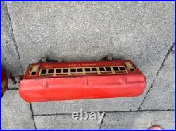Prewar Lionel 1690 1691 O Gauge Passenger Cars Red Set of 3 Vintage Tin