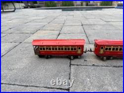 Prewar Lionel 1690 1691 O Gauge Passenger Cars Red Set of 3 Vintage Tin