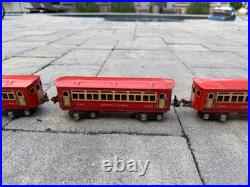 Prewar Lionel 1690 1691 O Gauge Passenger Cars Red Set of 3 Vintage Tin