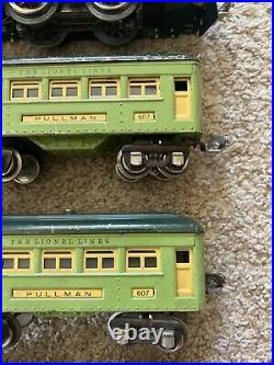 Prewar Lionel 253 Locomotive, 607 Pullman, 608 Observation Car, Train Lot
