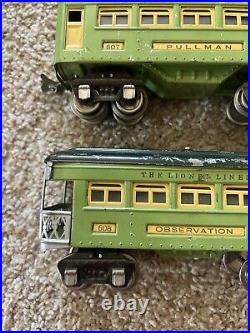 Prewar Lionel 253 Locomotive, 607 Pullman, 608 Observation Car, Train Lot