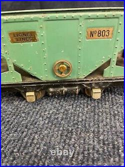 Prewar Lionel # 259E and Tender O Gauge with Lionel line cars 803, 804, 1680