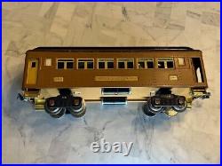 Prewar Lionel 309 Pullman Car & 312 Observation Car set, Baby State Tan/Brown