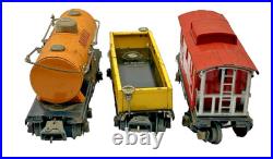 Prewar Lionel Gunmetal 224E 224W tender 2652/2654/2657 FREIGHT CARS VG Serviced