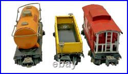 Prewar Lionel Gunmetal 224E 224W tender 2652/2654/2657 FREIGHT CARS VG Serviced