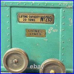 Prewar Lionel Lines Crane Car No. 219 Standard Gauge