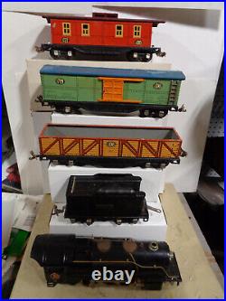 Prewar Lionel O Gauge Set 259e Loco, 261t Tender, Cars 1717,1719 & 1722