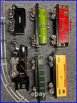 Prewar lionel 262with tender, 817,815,814,812 cars. Video by email