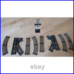 Prewar tin Lionel train Shell Tanker, Baby Ruth, track withswitchback, rr crossing