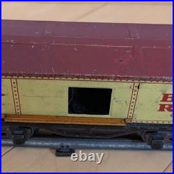 Prewar tin Lionel train Shell Tanker, Baby Ruth, track withswitchback, rr crossing