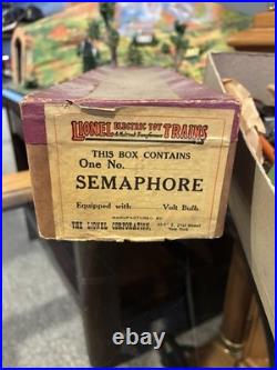 RARE BOX! Lionel Prewar Boxed No. 66 Lionel Semaphore! Incredible Box! LOOK