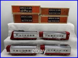 RARE Lionel 1700E 1930s Chrome Red Model Train Runs Great Boxes 4 Car Set