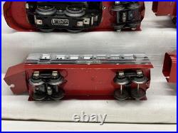 RARE Lionel 1700E 1930s Chrome Red Model Train Runs Great Boxes 4 Car Set