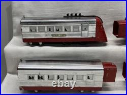 RARE Lionel 1700E 1930s Chrome Red Model Train Runs Great Boxes 4 Car Set