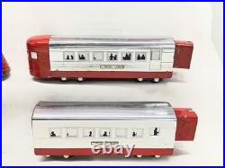 RARE Lionel 1700E 1930s Chrome Red Model Train Runs Great Boxes 4 Car Set