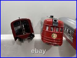 RARE Lionel 1700E 1930s Chrome Red Model Train Runs Great Boxes 4 Car Set