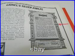 RARE PREWAR LIONEL TRAINS 25th ANNIVERSARY EXECUTIVE DESK \ DEALER PAPERWEIGHT