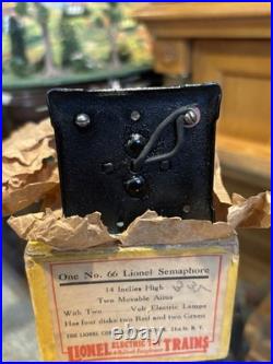 REAL DEAL NOS! Lionel Prewar Mint Boxed No. 66 Lionel Semaphore! Paper/Bulbs/ALL
